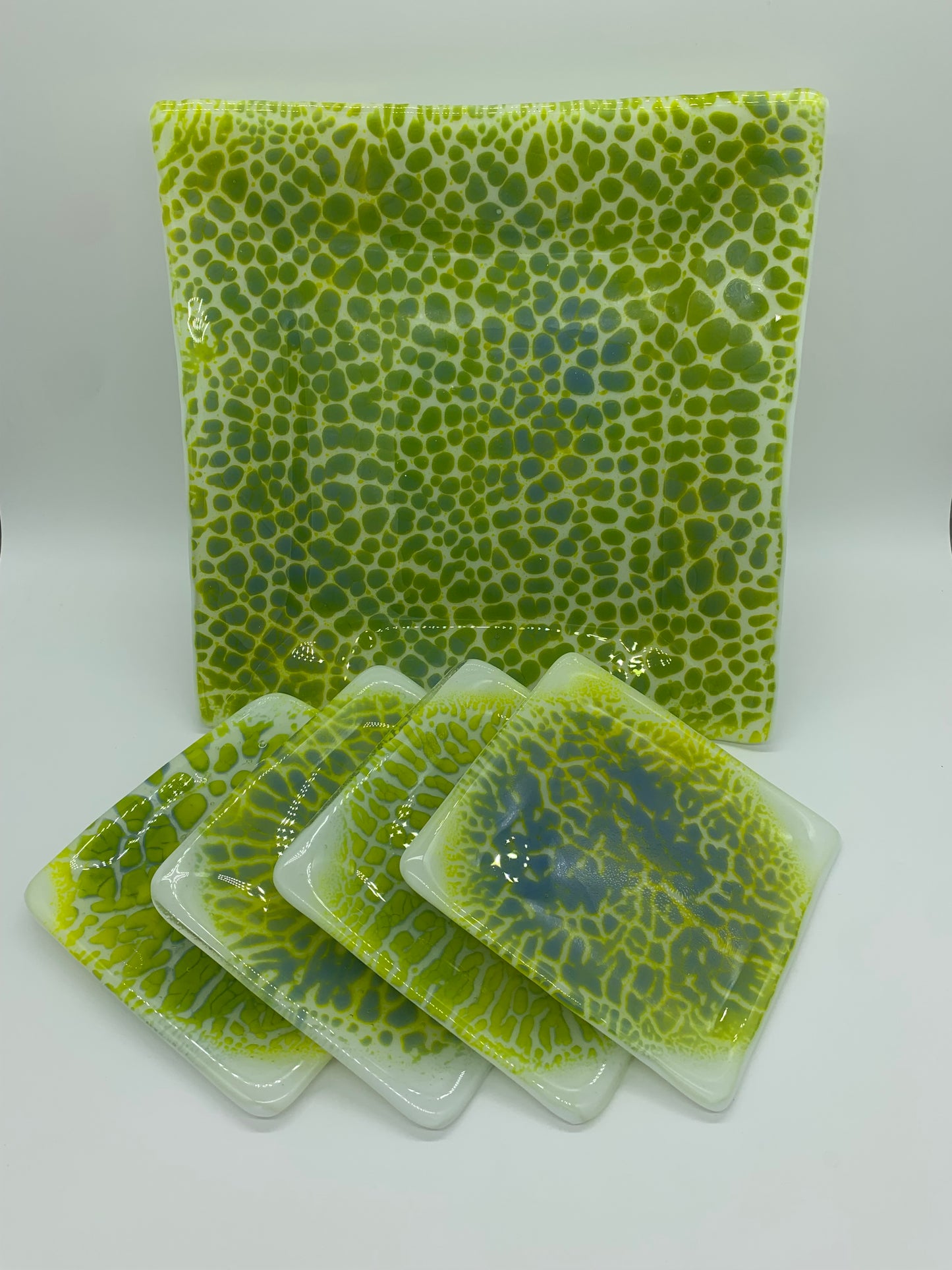 Appetizer Set - Periwinkle and Yellow Powder