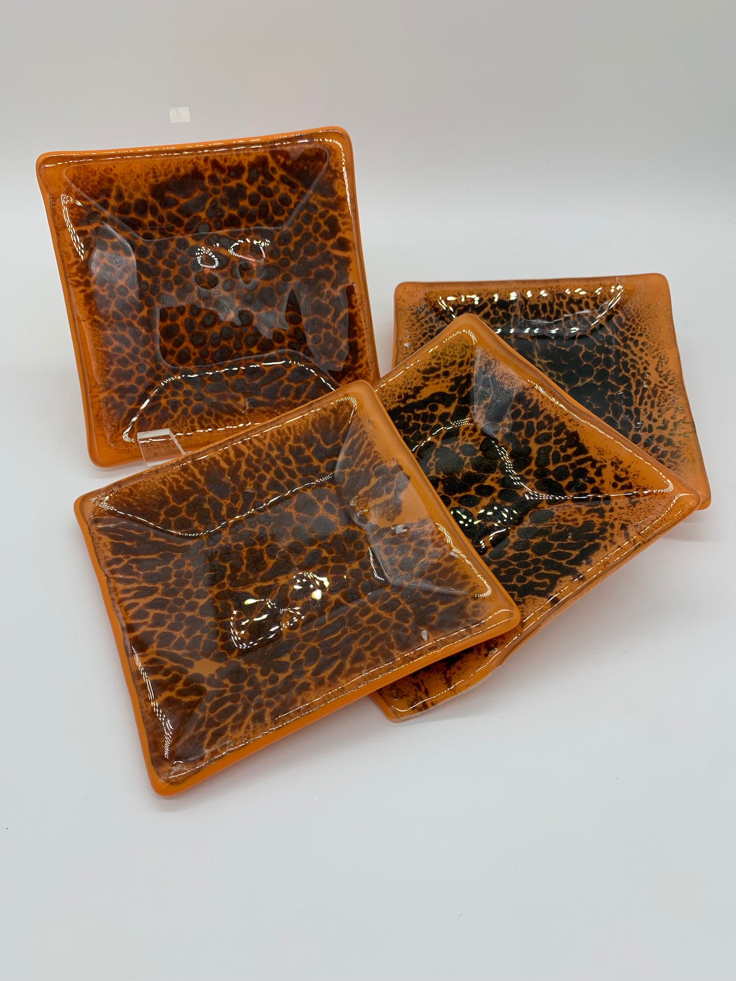 Appetizer Plates - Orange and Grey