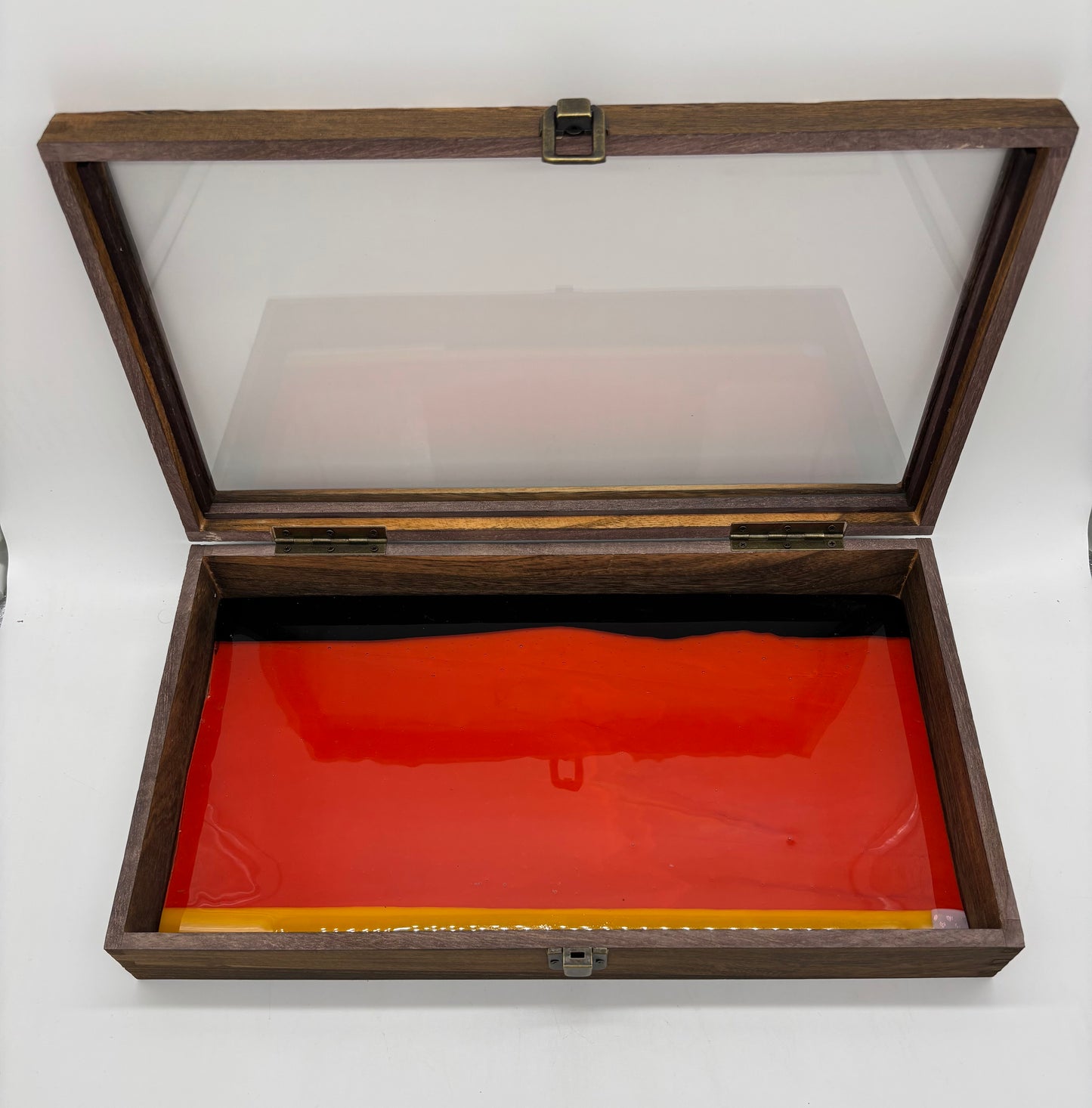 Glass Case with Red Glass Bottom
