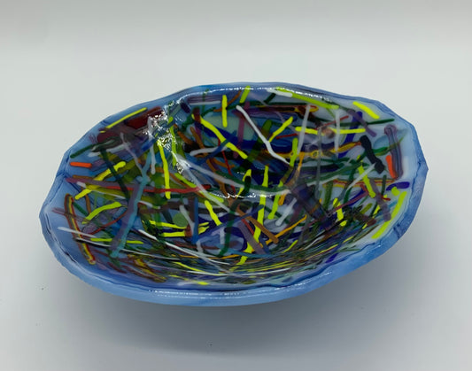 Basket Weave Texture Bowl - String on Periwinkle