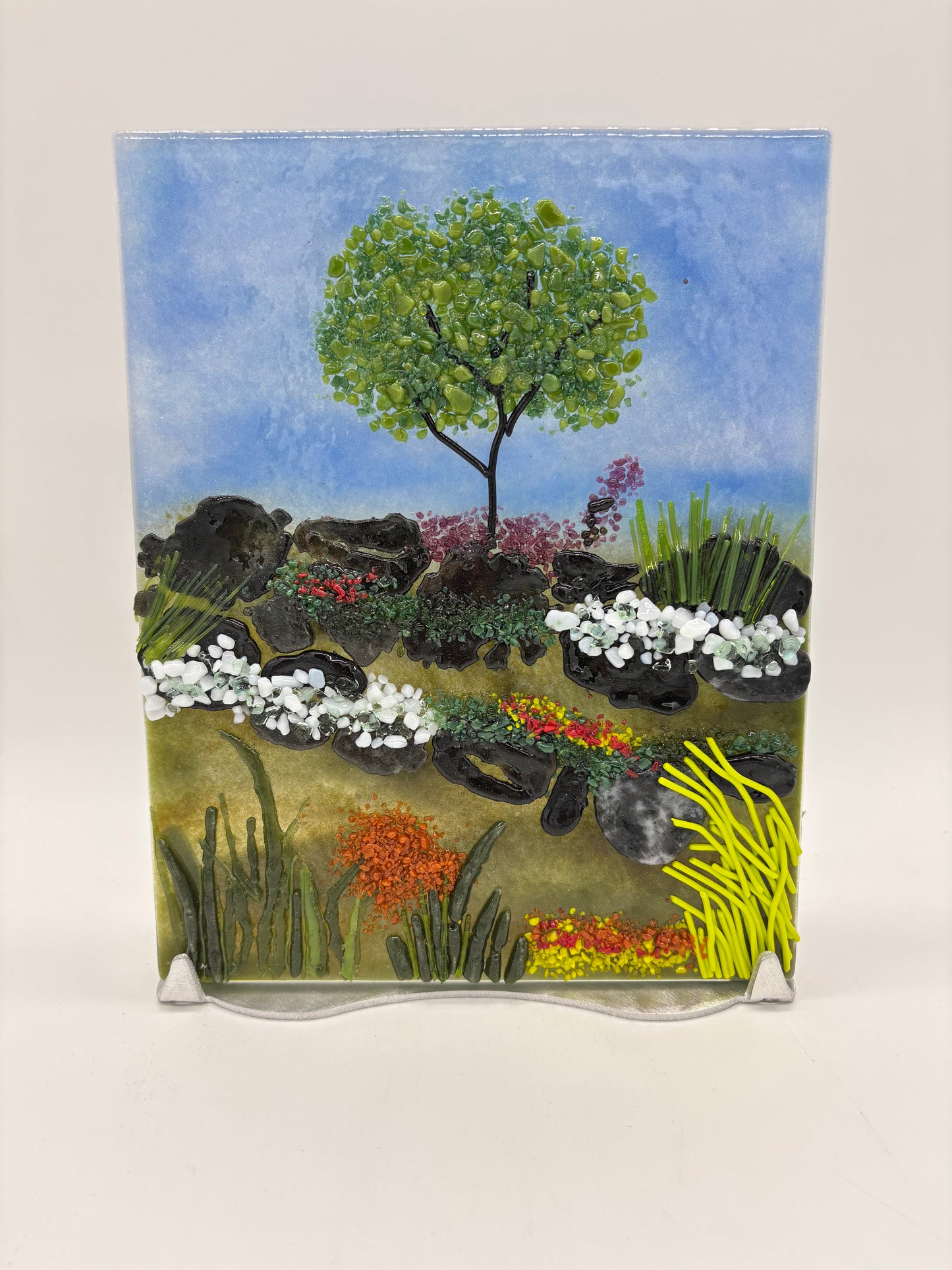 Glass on Stand - Tree on a Hill
