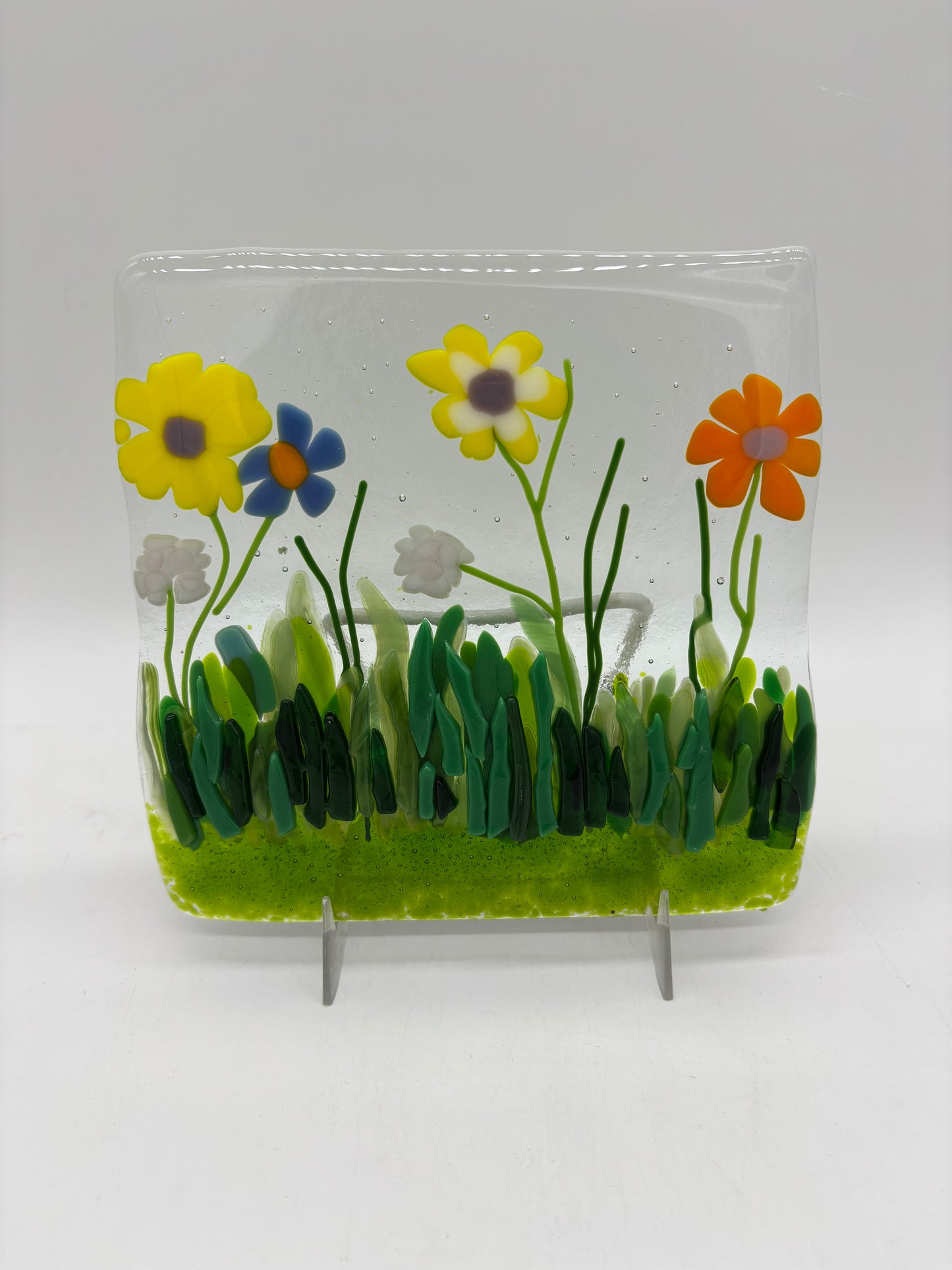 Glass on Stand - Flowers in the Grass