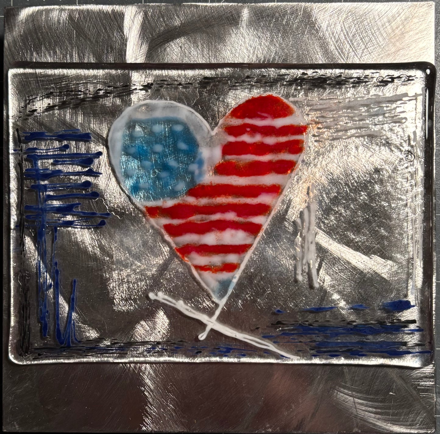 Hanging Art - USA Heart Flag