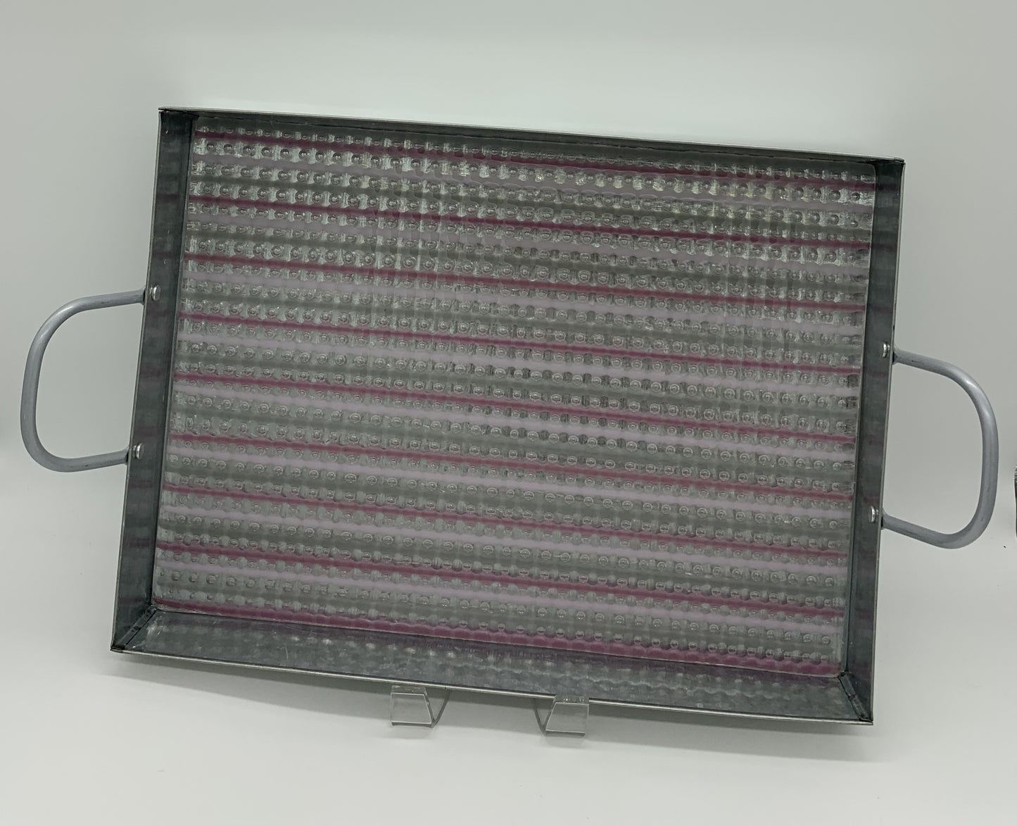 Large Tray - Pink & Grey Bubbles