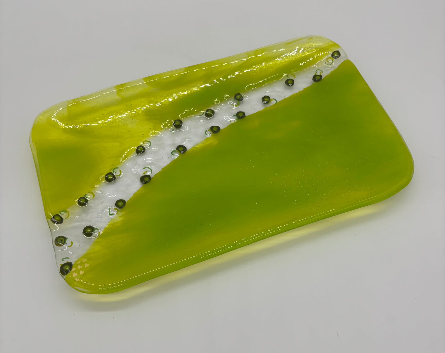 Oval Dish - Light Green & Flower River