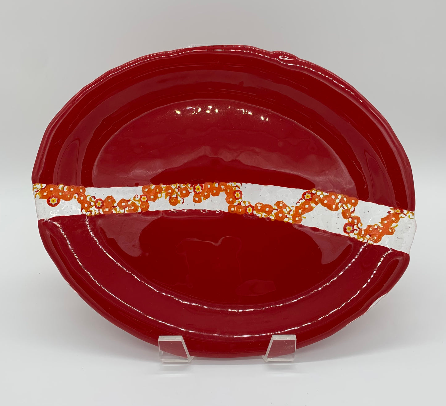 Oval Plate Platter - Bright Red