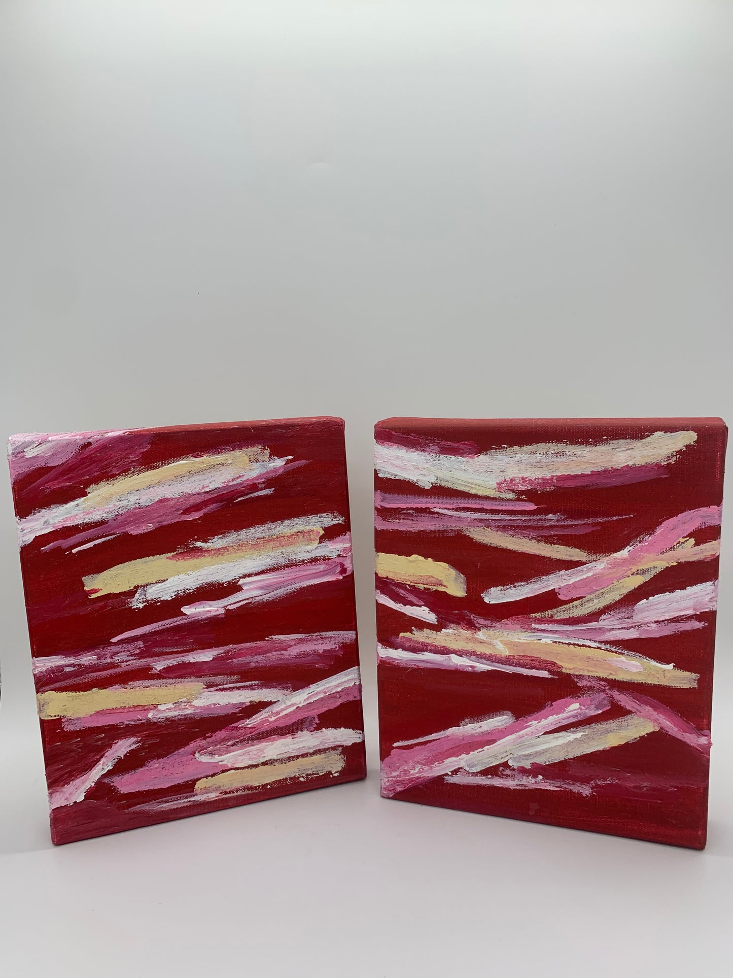 Pink on Red (2 pieces)