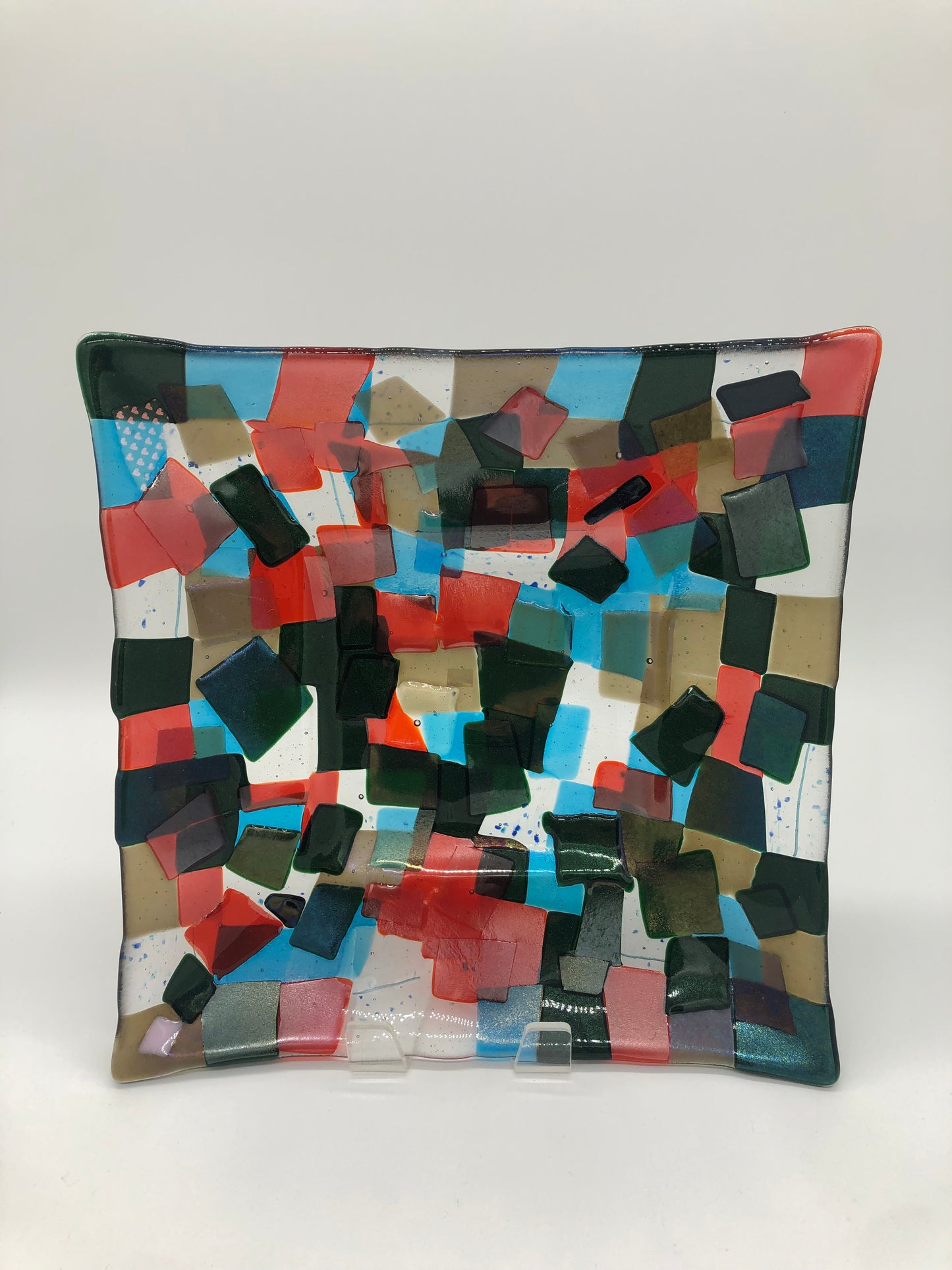 Square Bottom Platter - Dichro Squares Light Up