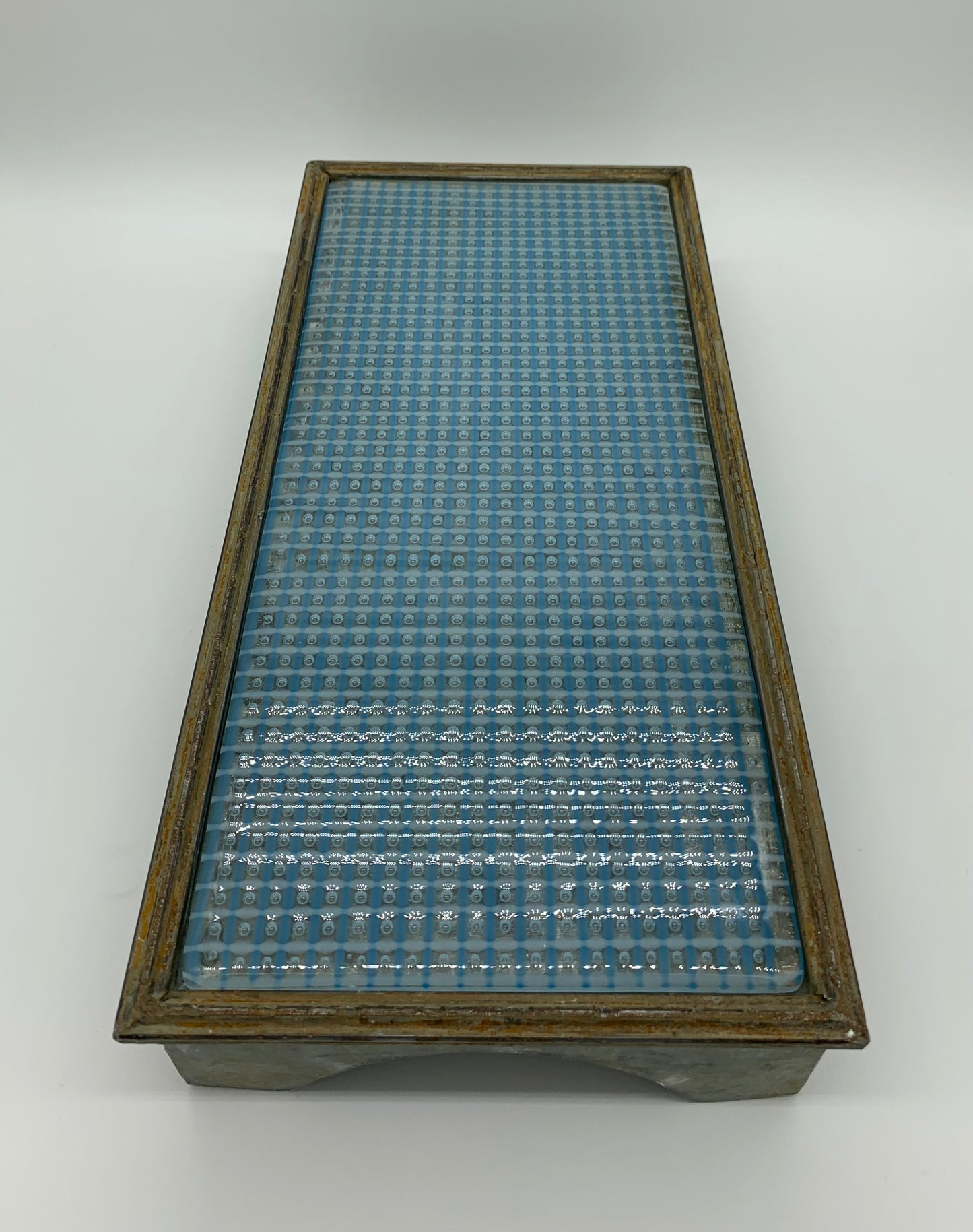 Large Tray - Blue and White Bubble Glass