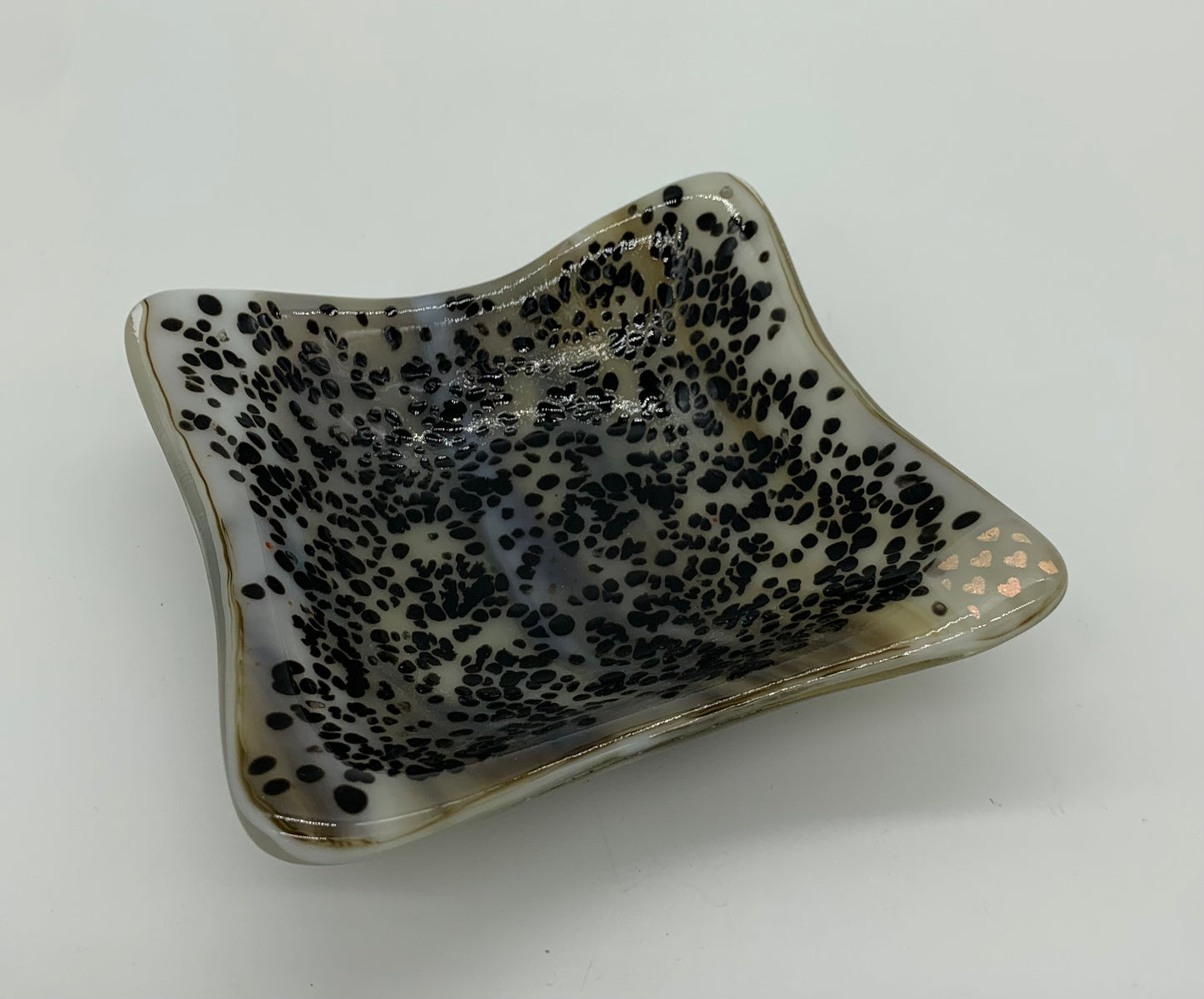 Deep Square Bowl - Black Frit on Ivory