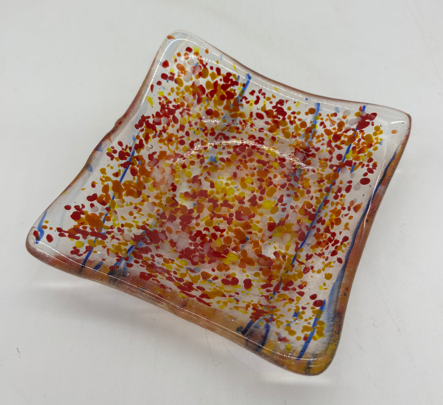Deep Square Bowl - Confetti on Clear