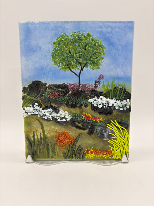 Glass on Stand - Tree on a Hill