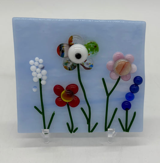 Glass on Stand - Small Flowers