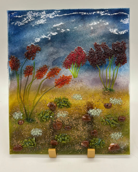 Glass on Stand - Flowers in the Desert
