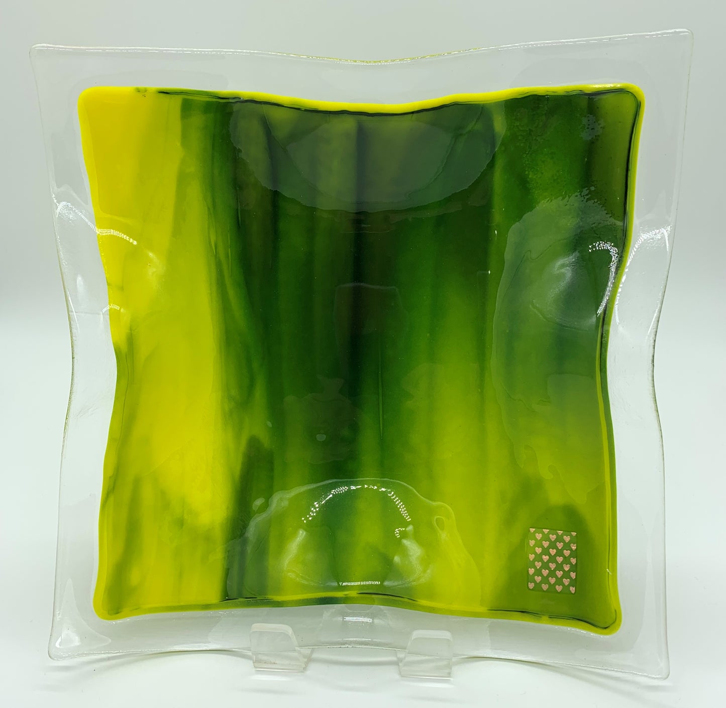 Giant Waves Platter - Green and Yellow