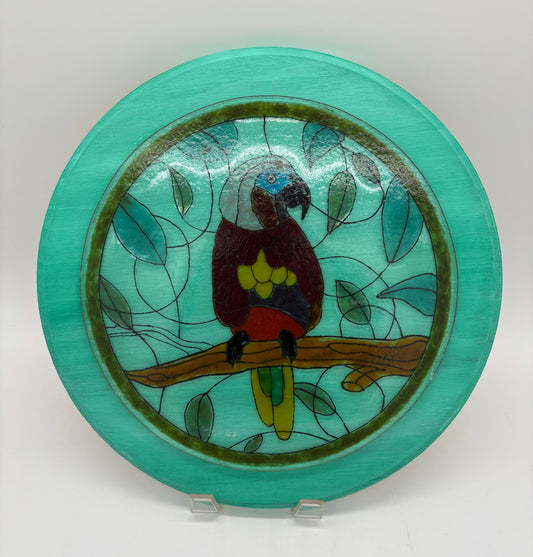 Hanging Art - Parrot on Teal