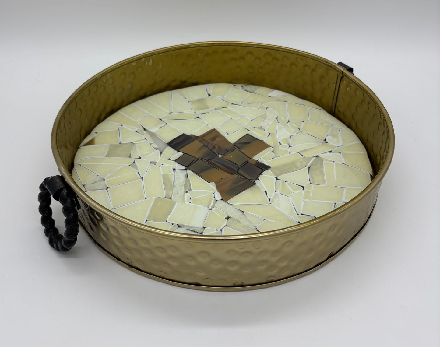 Large Tray - Ivory on Gold