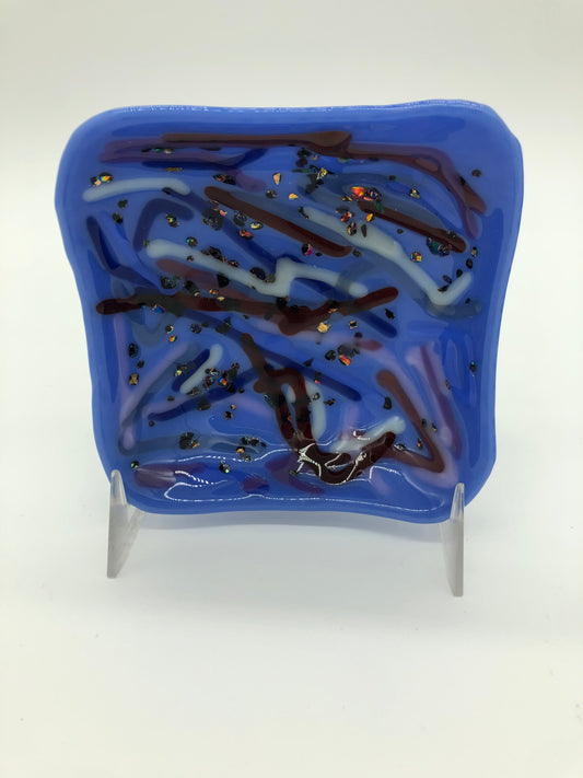 Deep Square Bowl - Sparkles on Blue