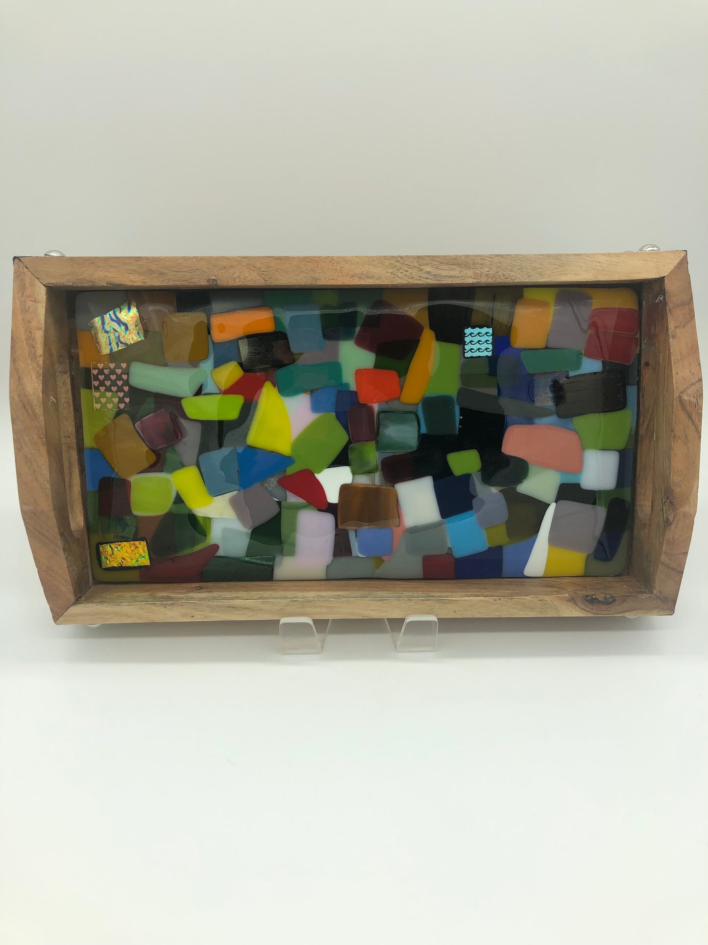 Small Tray - Diversified Glass on Wood