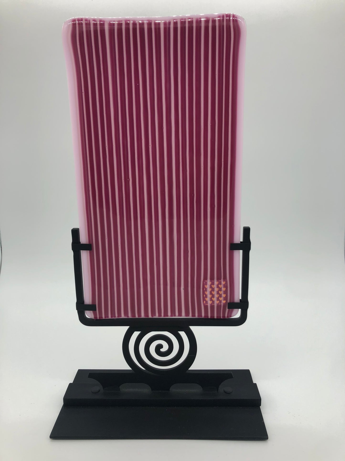 Glass on Stand - Pink Stripes