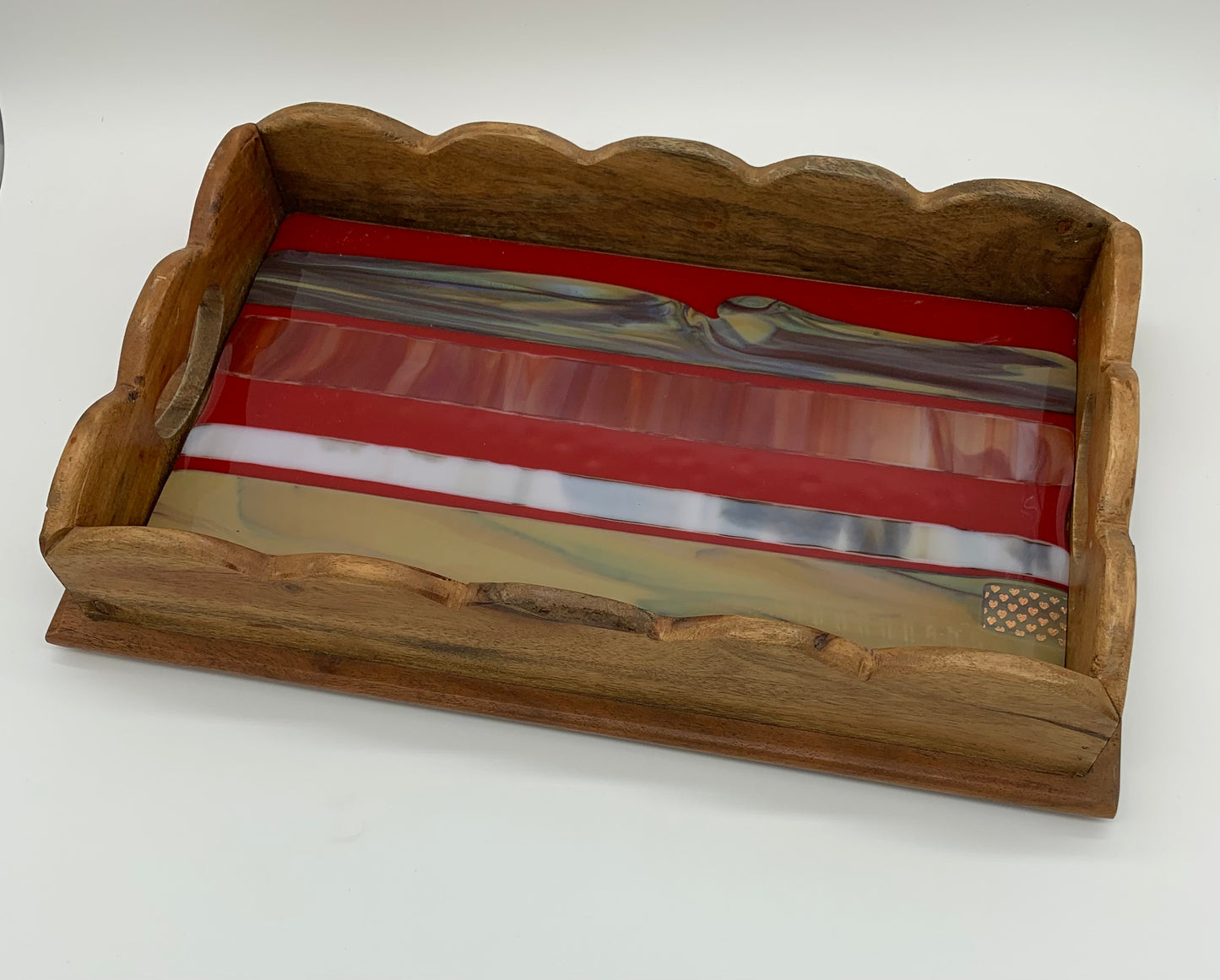 Large Tray - Bars on Red